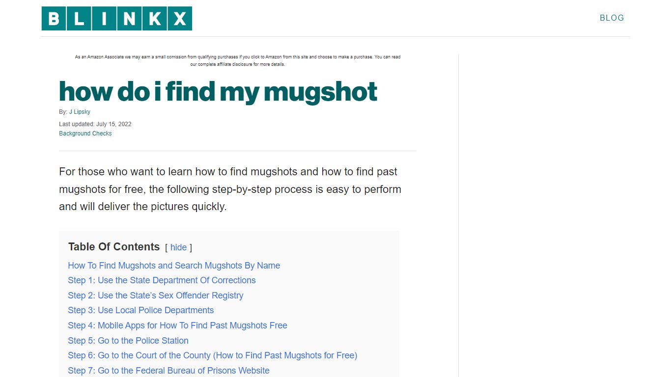 how do i find my mugshot - Blinkx